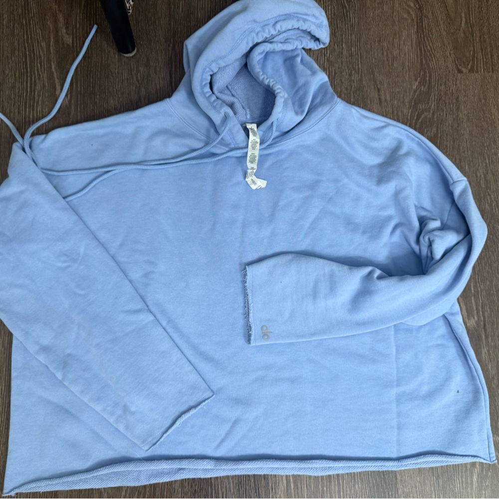 Alo Light Blue Hoodie cropped